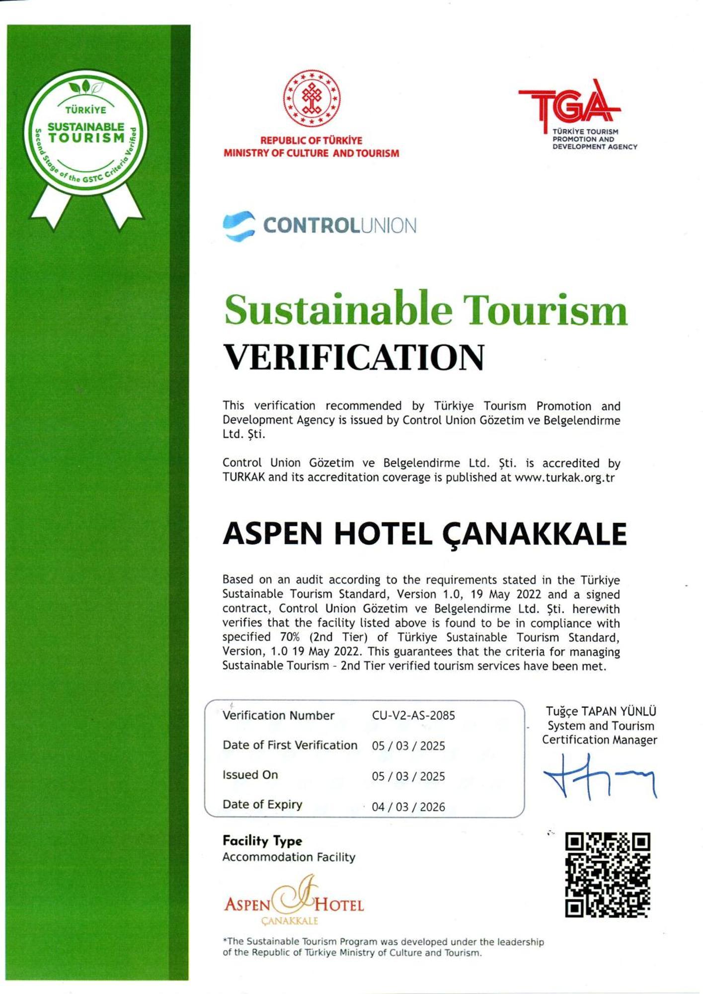 Canakkale Bosphorus Port Aspen Hotel Exterior photo